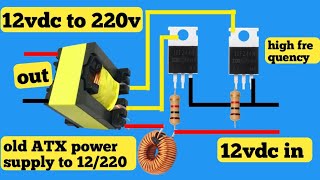 using old SMPS transformer  inverter 12v to 220v no ic amartechnology [upl. by Einittirb]