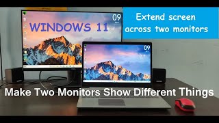 Windows11  Extend the display  Drag Applications to other Display  Dual Monitor Setup [upl. by Annoiek]