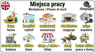 Miejsca pracy po angielsku praca słówka i zwroty słownictwo  Workplaces in English [upl. by Reve577]