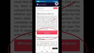 Ibps clerk result 2024  how to check ibps clerk prelim result ibpsclerkresult2024 ibpsclerkpreres [upl. by Anniram]