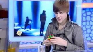 Justin Bieber Solves Rubiks Cube [upl. by Alegnave138]