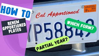 How To Renew California Apportioned Plates  Commercial Vehicle [upl. by Strephon]