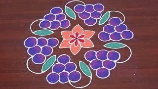 11  6 Interlaced Dots Amazing Grapes 🍇 fruit Kolam simplysuperkolam [upl. by Keefe695]