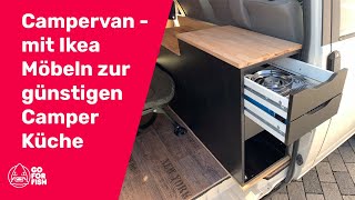 Campervan  mit Ikea Möbeln kostengünstig eine Camperküche bauen [upl. by Yesiad284]