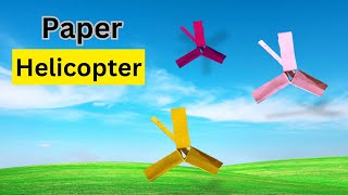 How to make a paper helicopter spinner DIY paper helicopter origami paper craftorigami helicopter [upl. by Akimert548]