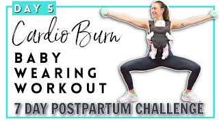 15 Min Babywearing Postnatal I Cardio Burn Workout  Mommy amp Me Workout  DR safe I DAY 5 [upl. by Fen]