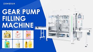 Zonesun ZSVTGP8D Servo Gear Pump Filling Machine fillingmachine bottlefiller [upl. by Thierry396]