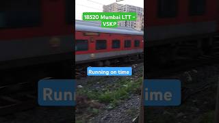 18520 Mumbai LTT to VSKP Vishakapatnam Train Running on time 71124 train mumbai vaizag [upl. by Cleland]