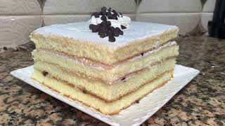 vanilla sponge cake with whipped Cream🍰easy recipe [upl. by Ainival]