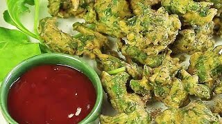 Palak pakoda recipe😋 saviruchi eveningsnacks cryspy [upl. by Calondra]