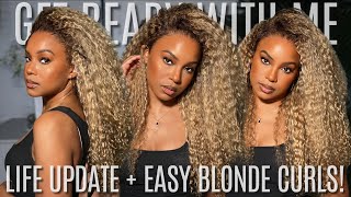 GRWM  LIFE UPDATE  MUST HAVE BEST BLONDE CURLY WIG INSTALL FT RPGSHOW [upl. by Jarred]