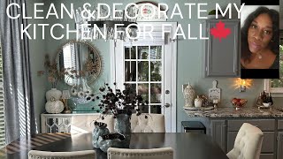 NEW 🍂VINTAGE GLAM COZY FALL CLEAN AND DECORATE WITH ME  KITCHEN  DINNING REFRESH🍁 [upl. by Gowrie906]