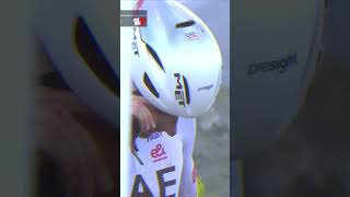 A lucky escape for Brandon McNulty after a HORROR crash 😱💥 cycling lavuelta [upl. by Ynnep]