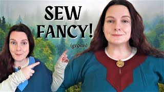 Sew a Viking Age NECKLINE like a PROHow to make a contrasting neckline for your Tunic or Dress [upl. by Mair]