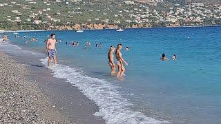 Greece Kalamata Beach walk🇬🇷☀️4K [upl. by Ralston]