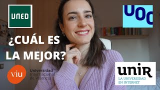 LA MEJOR UNIVERSIDAD A DISTANCIA  COMPARATIVA UNED UOC VIU UNIR [upl. by Henleigh141]