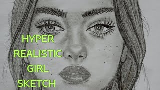 Hyper Realistic Beautiful Girl Sketch ❣️❣️ Full Video ❤️ artisticbabygirl [upl. by Charteris]