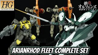 PBandai HG Gjallarhorn Arianrhod Fleet Complete Set Review  Gundam IronBlooded Orphans [upl. by Nolasba]