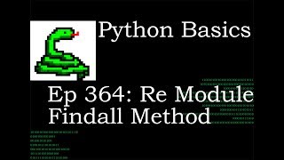 Python Basics Re Findall Method [upl. by Einnob167]