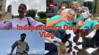 Celebrating Independence day at hospital vlog  Enjoying at terrace  Dance  Masti  ITS DEEPALI [upl. by Delahk469]