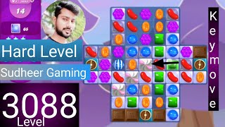 Candy crush saga level 3088 । Hard level । No boosters। Candy crush saga 3088 । Sudheer Gaming [upl. by Woolley]