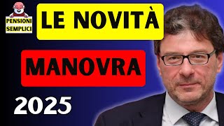 🟨 PENSIONI LE NOVITA DELLA MANOVRA FINANZIARIA 2025❗️ DETRAZIONI BONUS IRPEF BENEFIT❗️ [upl. by Yecaj342]