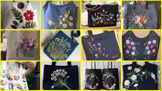 Ladies bags  floral embroidery patterns  handbags embroidery  shoulder bags  needlework [upl. by Garrek537]