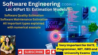 Lec 6Part 5 Software Quality and Maintenance Estimation Models explained with numerical example [upl. by Oderfliw]