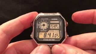 How to set the time and daydate on your Casio AE1200 or AE2100 [upl. by Airec]