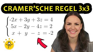 CRAMERSCHE REGEL 3x3 Matrix – Gleichungssystem lösen [upl. by Notgnimer]