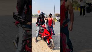 Bmw biker prank on helmet thief shorts shorts [upl. by Esyli]