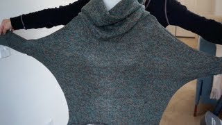 Cowl Neck Sweater Tutorial [upl. by Nosmirc]