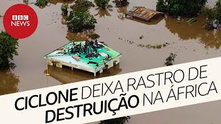 Ciclone Idal tempestade causa destruição e morte em Moçambique e Zimbábue [upl. by Conger]