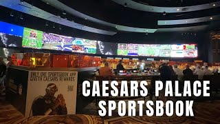 Caesars Palace Las Vegas Sportsbook on Saturday Afternoon Labor Day Weekend 2023 [upl. by Alleunamme]