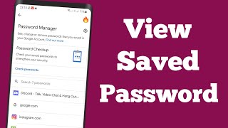 How To View Saved Passwords on Your Mobile  How to know all password saved in your google account [upl. by Toinette583]