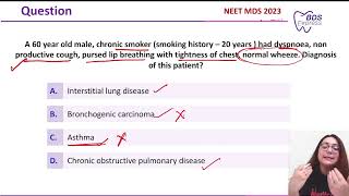 NEET MDS 2023 Gen medicine  Chronic Obstructive Pulmonary Disease [upl. by Boehike]