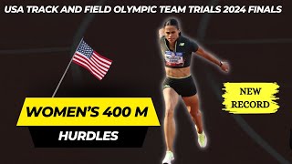 Sydney McLaughlin Breaks Record at Womens 400m Hurdles Finals USA Team Olympic Trials 2024 [upl. by Arodnahs221]