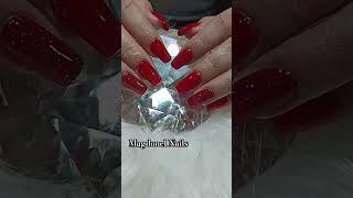 Uñas rojas de soft gel magdonelnails nailart nagel nailtutorial softgel song love [upl. by Nythsa]