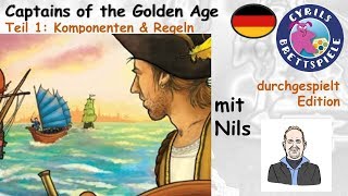 Cyrils Brettspiele  Captains of the golden Ages Brettspiel S153E01  Komponenten amp Regeln [upl. by Gaston792]