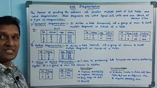 Data Fragmentation  Horizontal Vertical Mixed Fragmentation  Distributed Database  Telugu [upl. by Mackie]