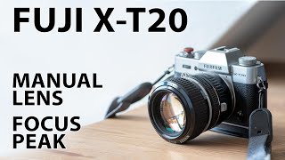 Fujifilm XT20 How to get focus peak to work with a manual lens and a dumb adapter [upl. by Gardas]