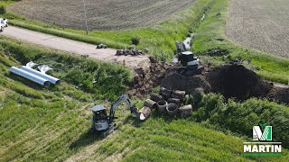 Replacing Old Failing Concrete Culvert With Yanmar ViO80 ROAD CLOSED  Martin Outdoor Innovations [upl. by Imena128]