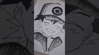 ash ketchum  ashketchum ash anime art pokemon fanart sketch shorts [upl. by Birdella]