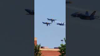 US Navy Blue Angels 1 3 4  Boeing FA18E Super Hornet  2023 Garmin KC Air Show Friday Practice [upl. by Hidie]