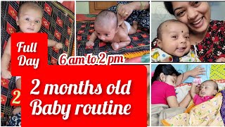 2 months Old Babys Full day RoutineDevelopmental MilestoneIndian mom Routine with newborn [upl. by Ahsercel]