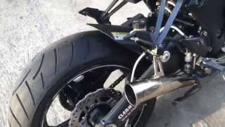 Kawasaki Z1000 with Akrapovic GP series Megaphone exhaust walk around and sound test [upl. by Viens]