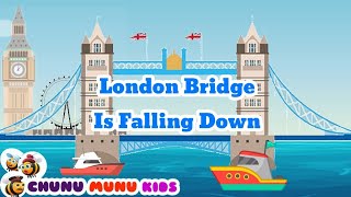 London bridge falling down  nursery rhymes and kids songs with lyrics  Chunu Munu kids [upl. by Broek]