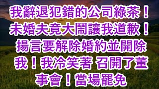 我辭退犯錯的公司綠茶！未婚夫竟大鬧讓我道歉！揚言要解除婚約並開除我！我冷笑著 召開了董事會！當場罷免 [upl. by Aniteb409]