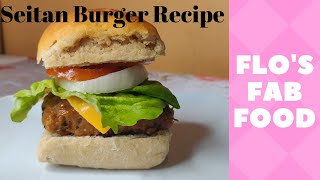 Delicious Seitan Veggie Burger Recipe  Flos Fab Food [upl. by Kramer]