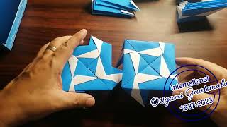 Cómo hacer un Hexaedro 1 24 módulos Plegado por Sensei Otto Saravia Origami Guatemala Oficial [upl. by Inness]